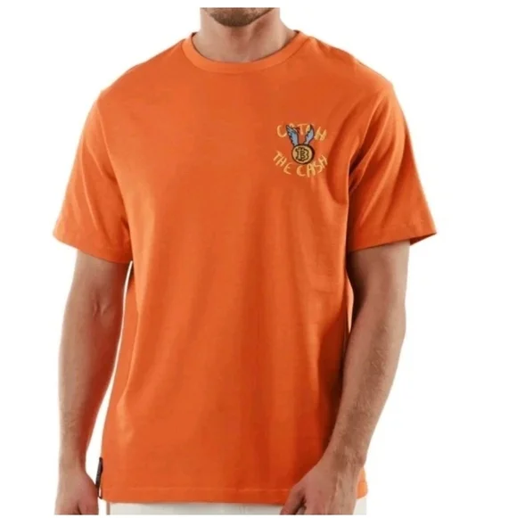 Bain De Mer Catch The Dollar St. Tropez Luxury Resort Orange Short Sleeve Tee C